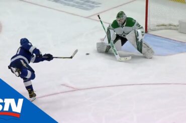 Blake Coleman Rips Goal By Jake Oettinger To Score On Shorthanded Penalty Shot