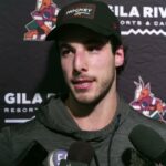 10/16/2023 Sean Durzi & Head Coach André Tourigny Speak to the Media Following Tonight's Game in NY