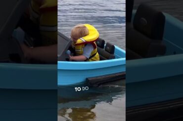 Little boy takes the boat out by himself 😂👏 @LiamsLifeYouTube