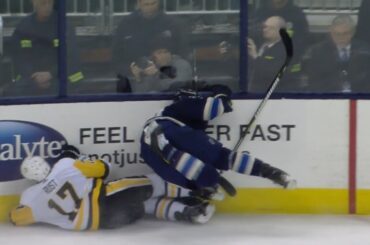 Adam McQuaid Big Hit on Bryan Rust (Feb. 26, 2019)