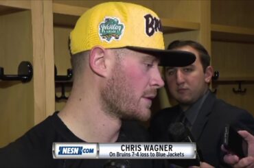 Chris Wagner reacts to Bruins loss in Columbus