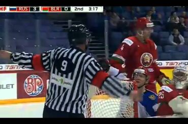 Evgeny Svechnikov Pushed Into Goalie No Goal vs Belarus
