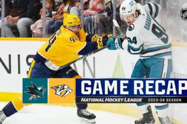 Sharks @ Predators 10/21 | NHL Highlights 2023