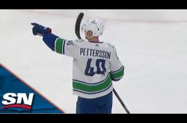 Andrei Kuzmenko Hustles To Set Up Elias Pettersson For A Nifty Goal