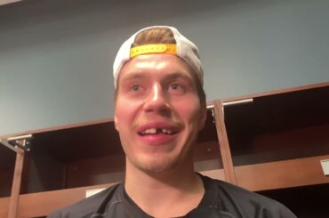 Sam Poulin talks about performance in Penguins' win over Red Wings