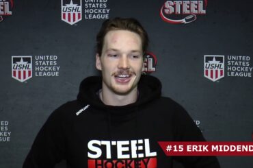 Chicago Steel Forward Erik Middendorf - Postgame November 28, 2020 vs Team USA (U18)