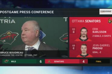Wild coach Boudreau: Eriksson Ek 'best player on the ice tonight'