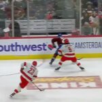 Jalen Chatfield boarding on Nathan MacKinnon
