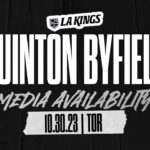 Forward Quinton Byfield | 10.30.23 LA Kings Post-Practice Media from Toronto