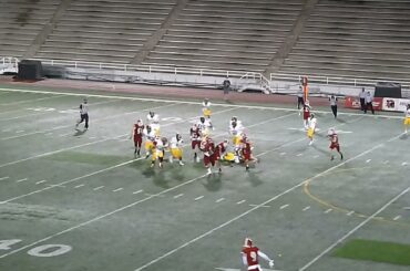 McGill Redbirds DE Joshua Archibald returns a fumble 39 yards for a TD vs. Concordia Stingers 9/17