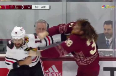 Nick Foligno vs Liam O'Brien fight Oct 30, 2023