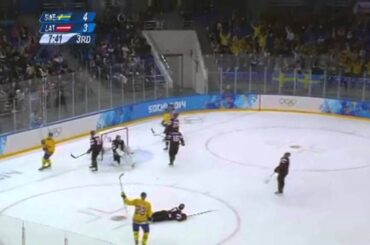 Alexander Edler Goal - Sweden v Latvia - 2014 Hockey Olympics