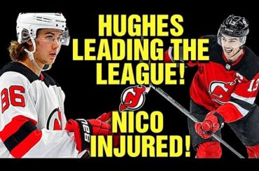 Jack Hughes Leading the League in Points! Hischier Injured in NJ Devils 5-4 Win Over The Islanders!
