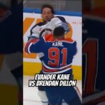 Brenden Dillon and Evander Kane go old school no buckets and square up before a fight #shorts #nhl