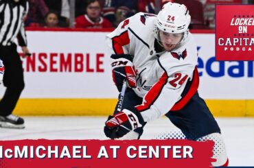 Connor McMichael getting time in at center at practice. Neck protection equipment.