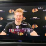 Collin Delia #60 Chicago Blackhawks Post Game vs Carolina 5/6/2021