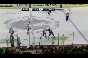 Shea Weber vs Ryan Kesler Dec 22, 2009 - Sportsnet feed