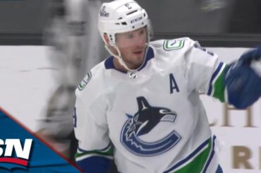 Canucks' J.T. Miller Races To Beat Icing And Converts On Backhand vs. Sharks