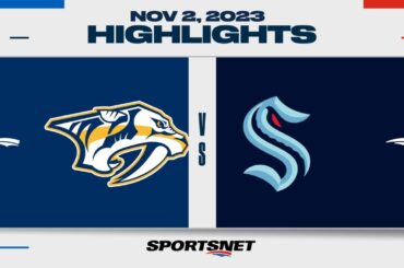 NHL Highlights | Predators vs. Kraken - November 2, 2023