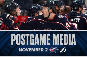 Columbus Blue Jackets earn GUTSY COMEBACK VICTORY over Lightning 😤 | Postgame Media (11/2/23)