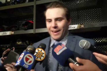 Jake DeBrusk on FIRST GOAL Of Season | Bruins Postgame