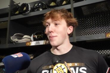 Mason Lohrei on His Bruins DEBUT | Postgame Interview
