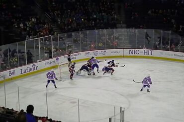 Bridgeport's Jared Coreau prevents Laval Rocket from scoring with a 2-man advantage 11/16/19