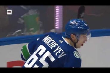 Ilya Mikheyev scores vs Blues from Pettersson and Kuzmenko's passes (27 oct 2023)