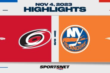 NHL Highlights | Hurricanes vs. Islanders - November 4, 2023