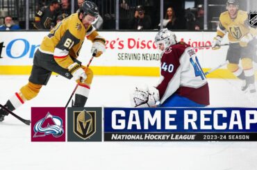 Avalanche @ Golden Knights 11/4 | NHL Highlights 2023