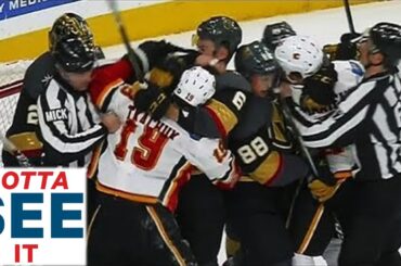 GOTTA SEE IT: Tkachuk & Fleury Cause Huge Dust-Up That Nearly Starts Goalie Fight