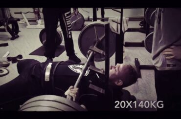 Jiří Tkadlčík training - Bench Press (wraps) 20x140kg / BW108kg