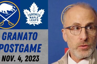 Don Granato Postgame Interview vs Toronto Maple Leafs (11/4/2023)