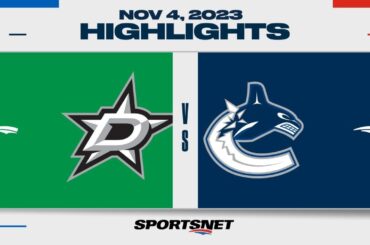 NHL Game Highlights | Stars vs. Canucks - November 4, 2023