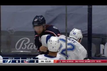 NHL Fight - Lightning @ Blue Jackets - Foote vs Matteau - 08 04 2021