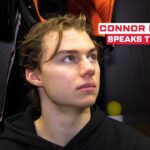 Connor Bedard speaks to media on 11.7.23 | Chicago Blackhawks