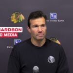 Luke Richardson at practice on 11.7.23 | Chicago Blackhawks