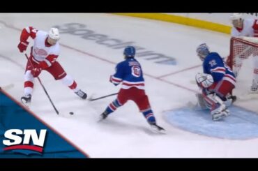 Rasmussen and Kostin Score Back-to-Back Goals as Red Wings Make Late-Game Push vs. Rangers