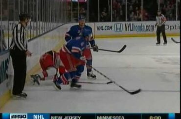 Michael Del Zotto's Hit filled night against the Carolina Hurricanes