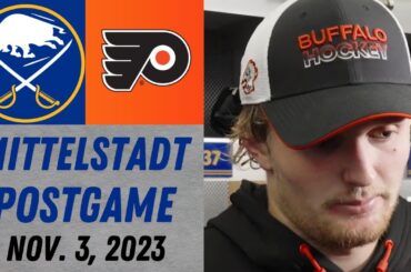 Casey Mittelstadt Postgame Interview vs Philadelphia Flyers (11/3/2023)