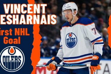 Vincent Desharnais #73 (Edmonton Oilers) first NHL goal Oct 29, 2023