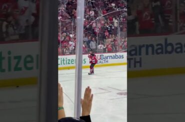 NJ Devils Alexander Holtz Ends Warmups 10/25/23 #njdevils #shorts #short #shortsvideo #shortvideo