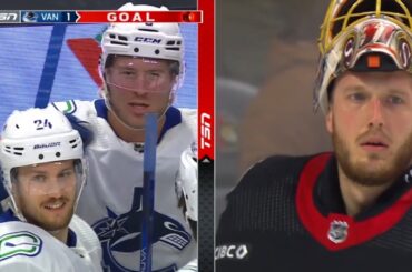 Canucks first shot of the game goes under review against Senators