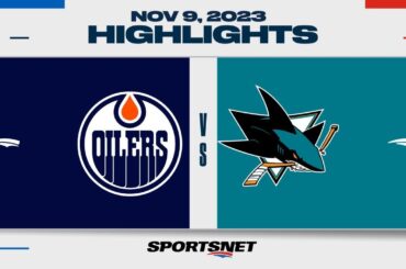 NHL Highlights | Oilers vs. Sharks - November 9, 2023