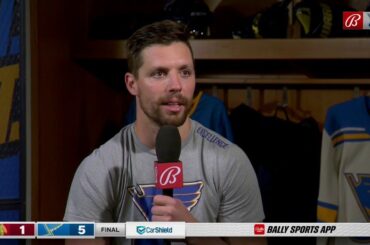 David Perron says Ville Husso's increased work ethic has led to success in games