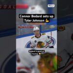 Blackhawks' Connor Bedard sets up Tyler Johnson for 2-on-1 goal #Shorts #NHL