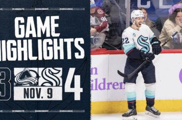 Seattle Kraken vs. Colorado Avalanche | 11/9 Game Highlight
