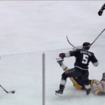 Englund with a huge open ice hit on Zohorna