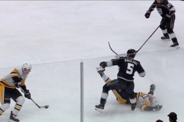 Englund with a huge open ice hit on Zohorna