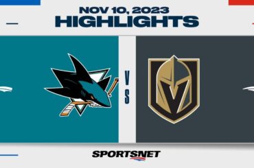 NHL Highlights | Sharks vs. Golden Knights - November 10, 2023